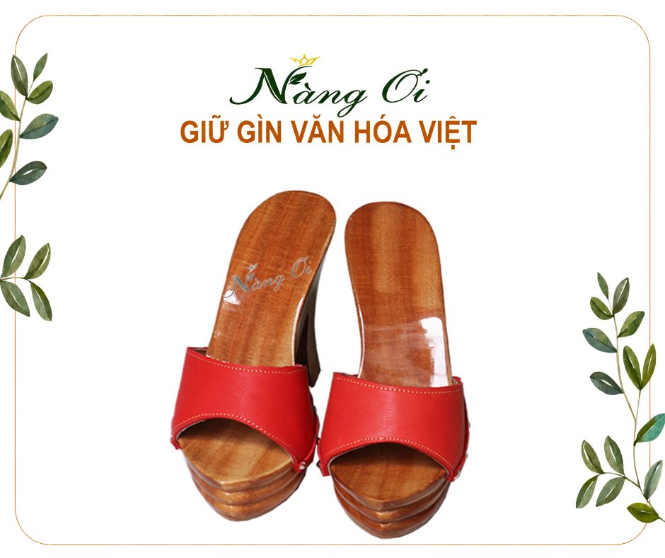guốc gỗ cao 14cm